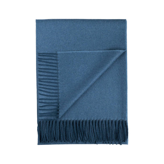 100% Baby Alpaca Throw - Blue Jean