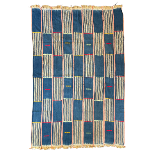 African Vintage Ikat Denim Textile 57