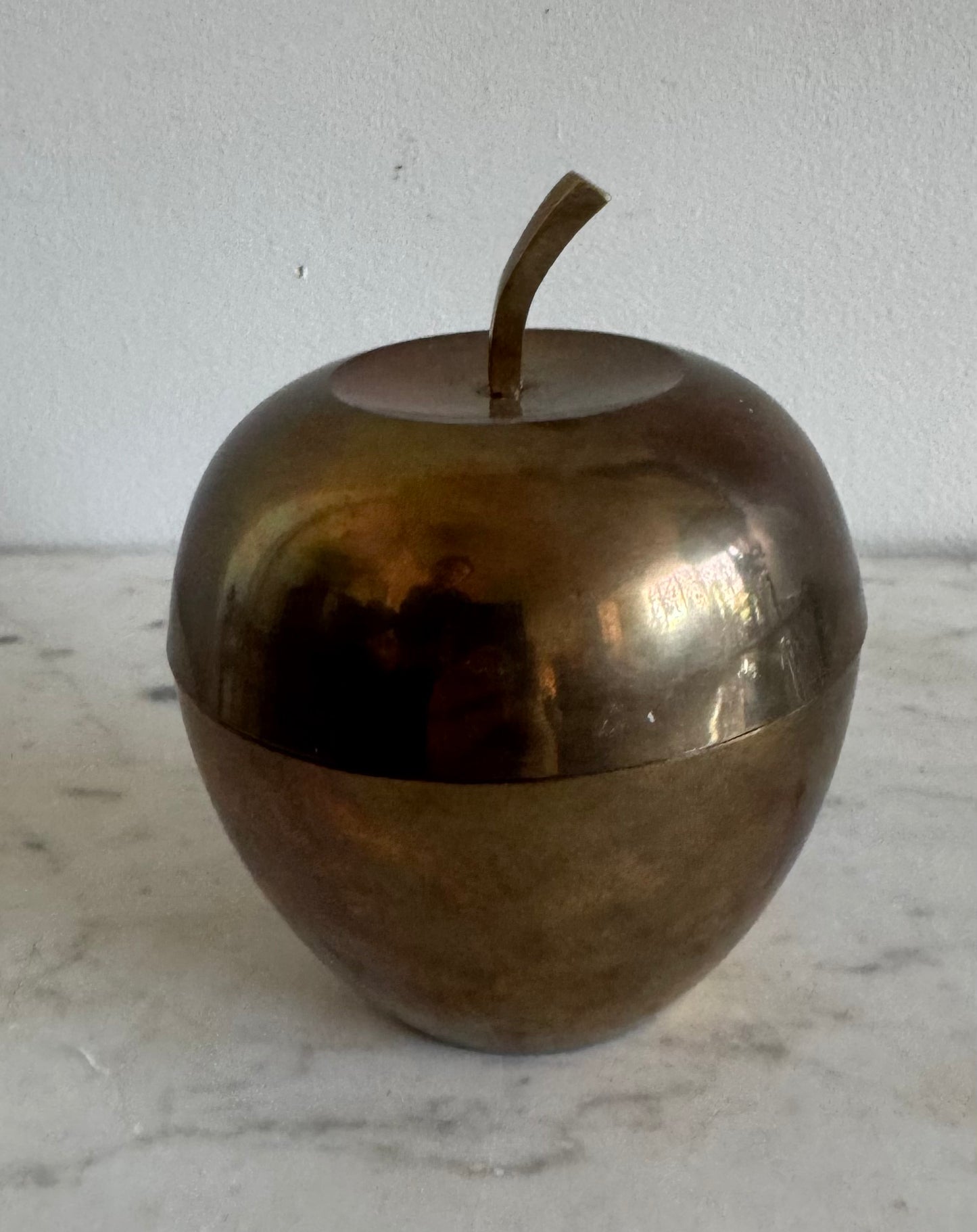Vintage brass apple canister