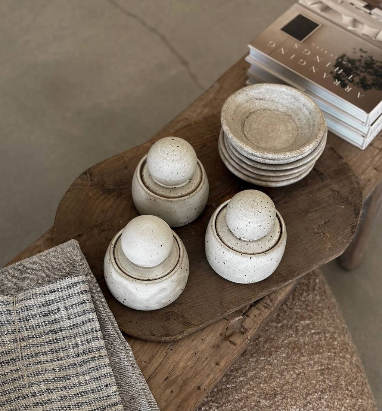 Alabaster White Stash Jars