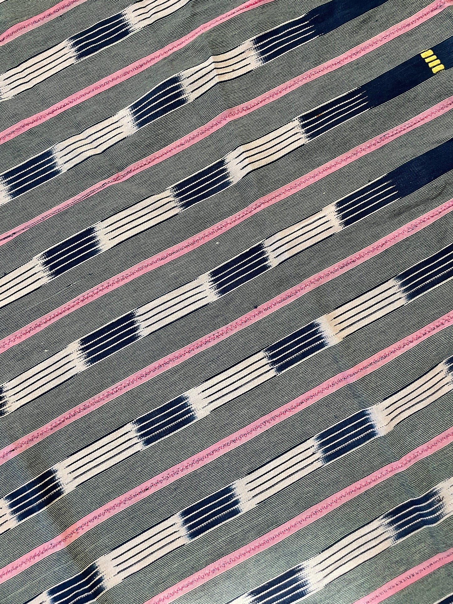 African Vintage Ikat Denim Textile 54