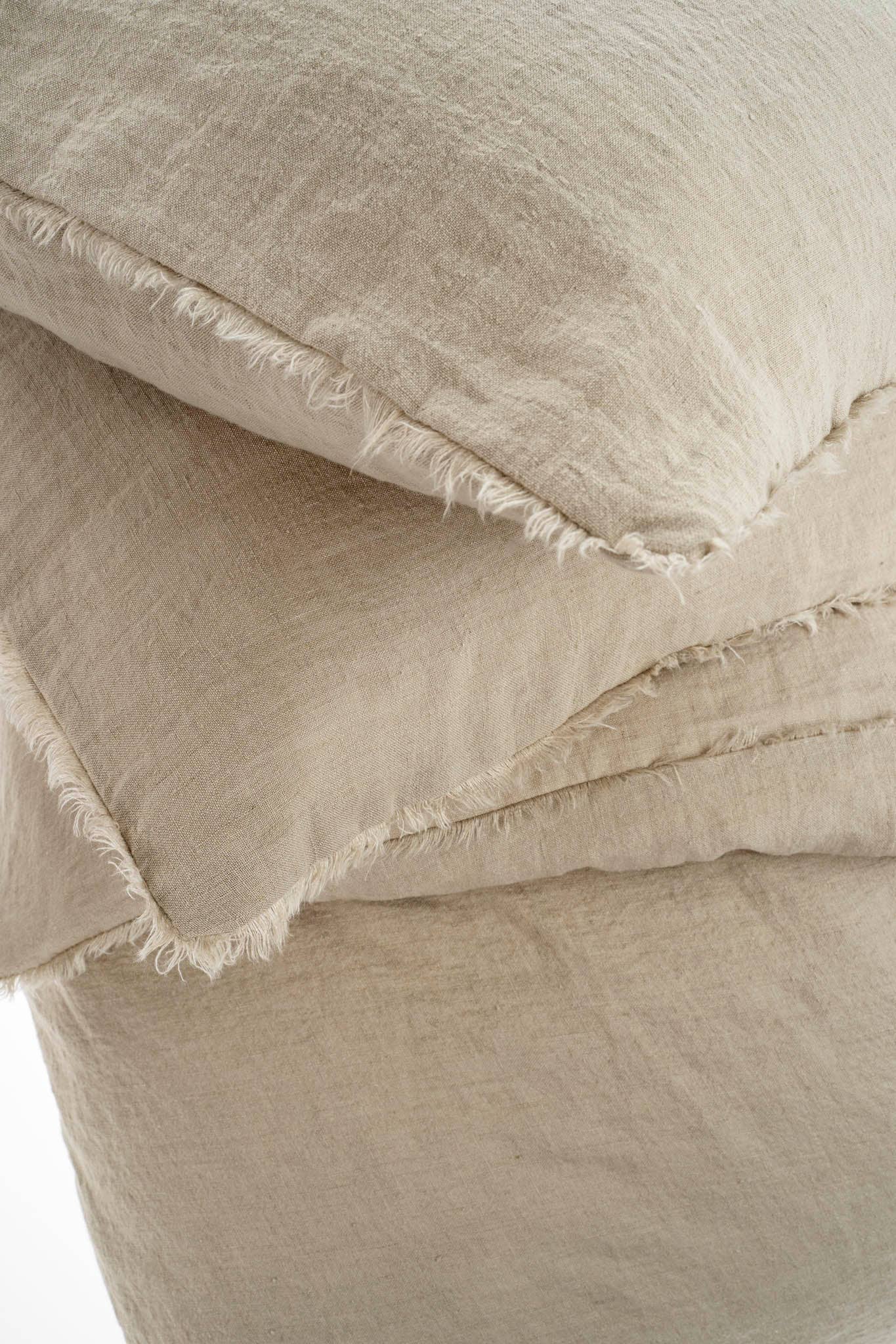 Lina Linen Queen Duvet Set Driftwood
