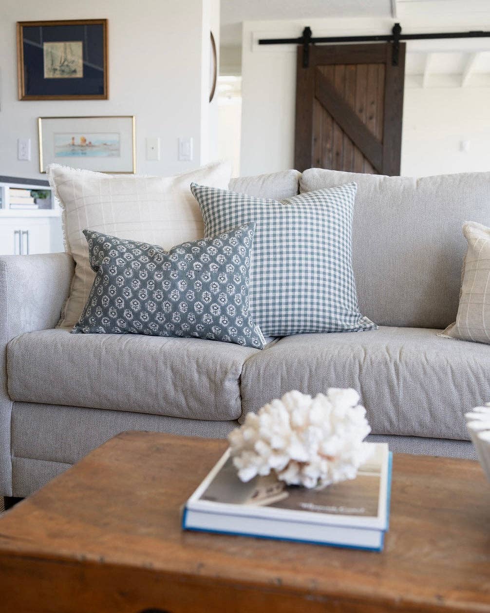 Bailey | Navy Blue Floral Handblock Pillow