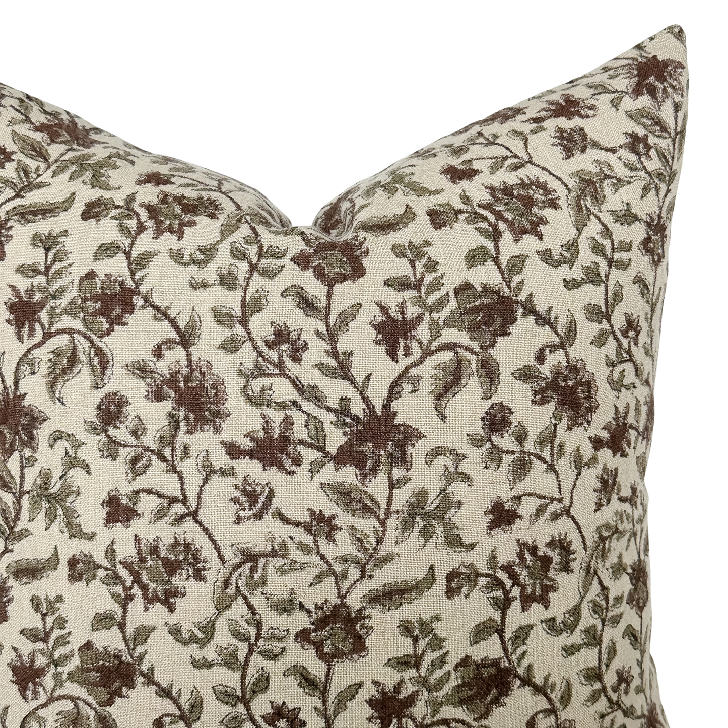 Bridgitt | Deep Rose & Sage Floral Pillow