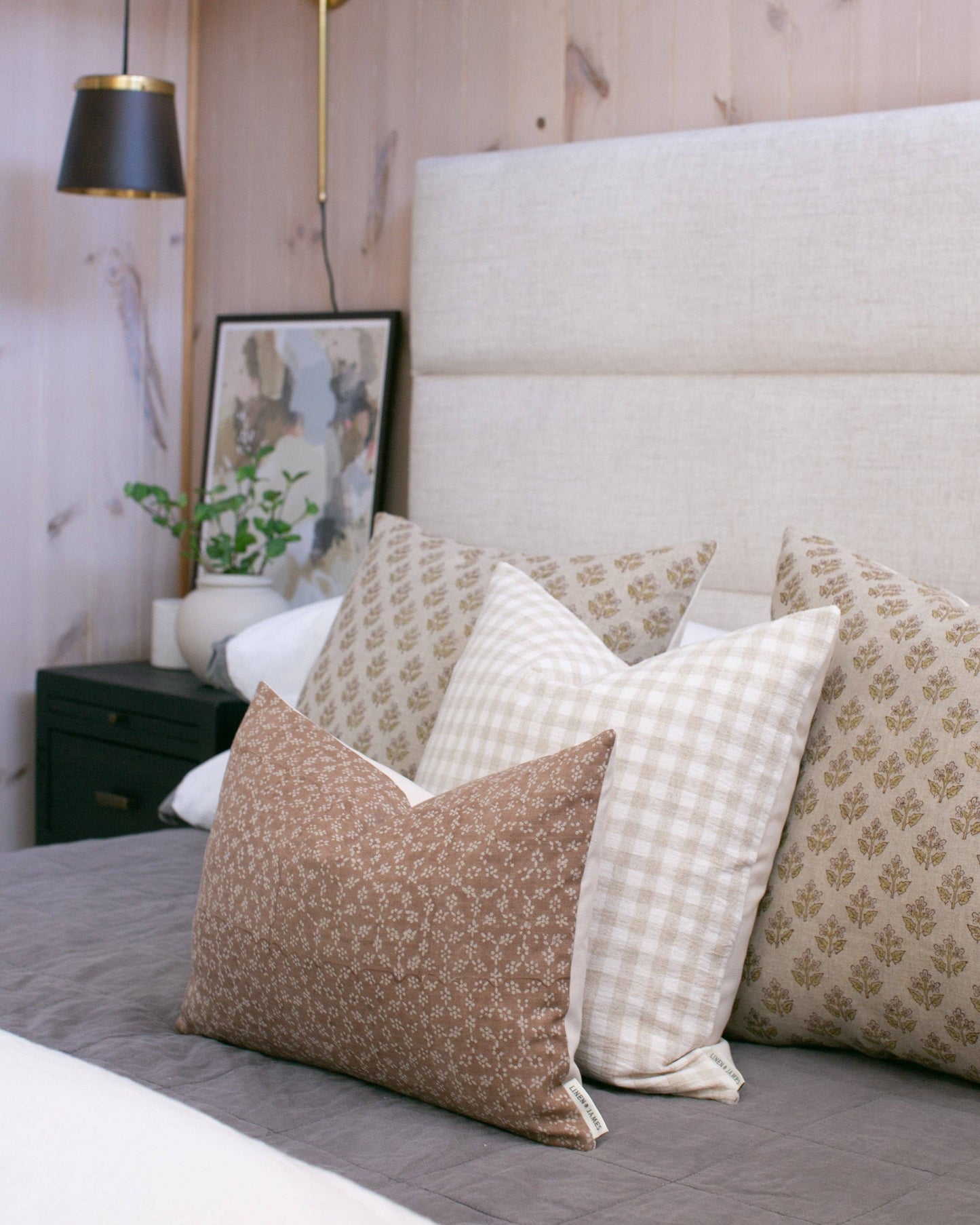 Blake | Dusty Rose Floral Handblock Pillow