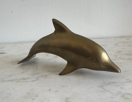 Vintage brass dolphin figurine