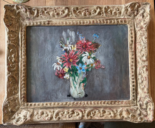 Framed flowers in vase