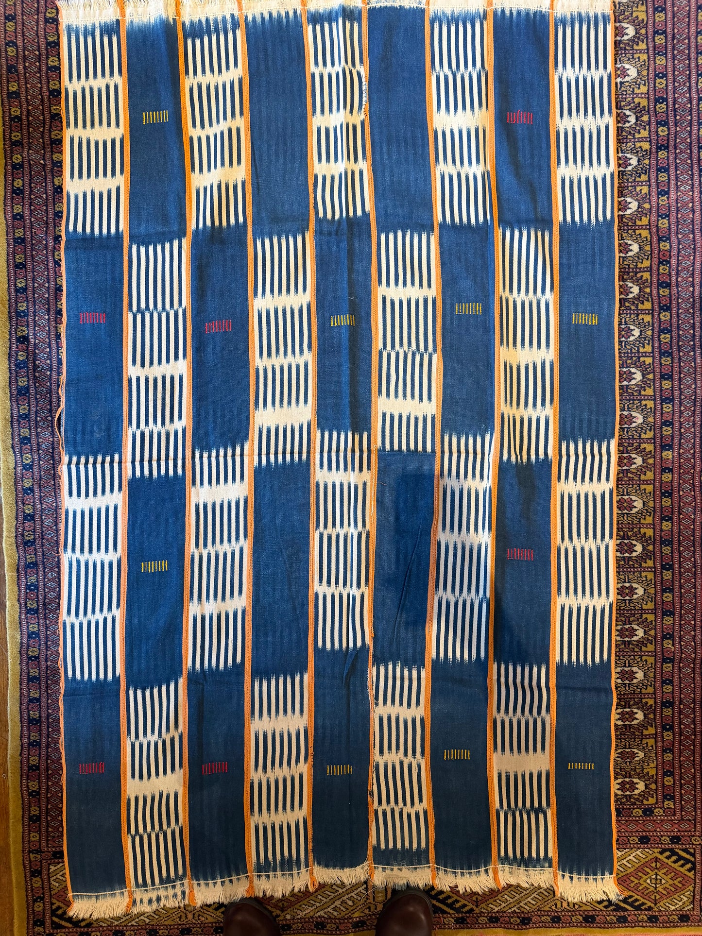 African Vintage Ikat Denim Textile 51
