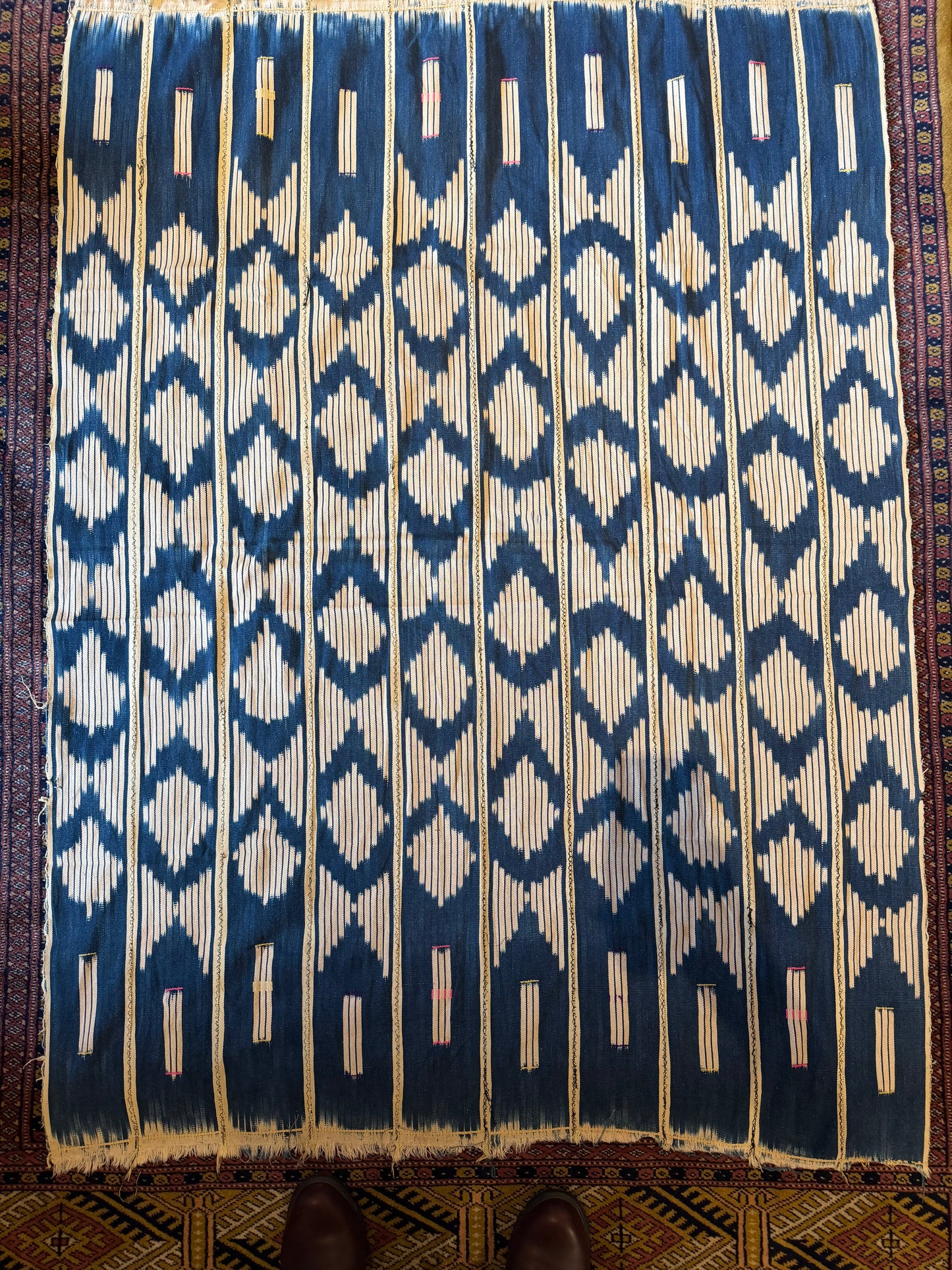 African Vintage Ikat Denim Textile 52