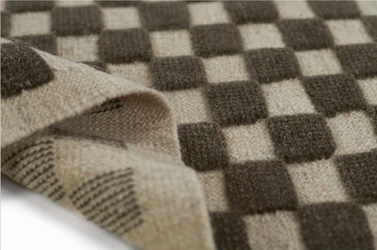 Momeni Willow Hand Woven Wool Checker Area Rug - Charcoal - 6' 3" x 9'