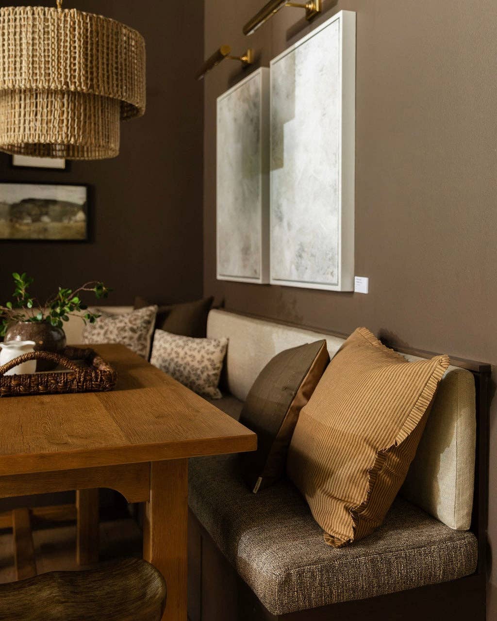 Graham | Cedar Brown Woven Stripe Pillow