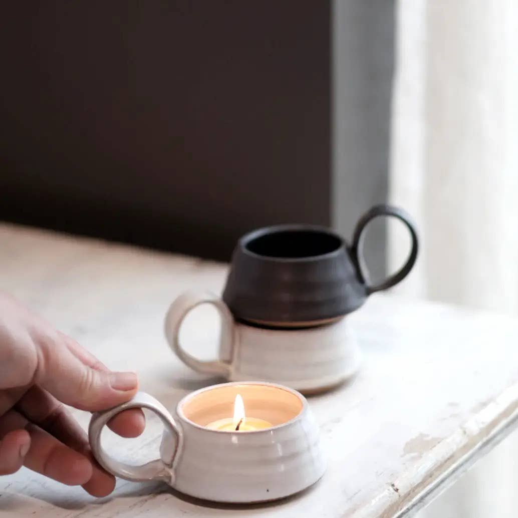 Tea Lite Candle Holder in Black