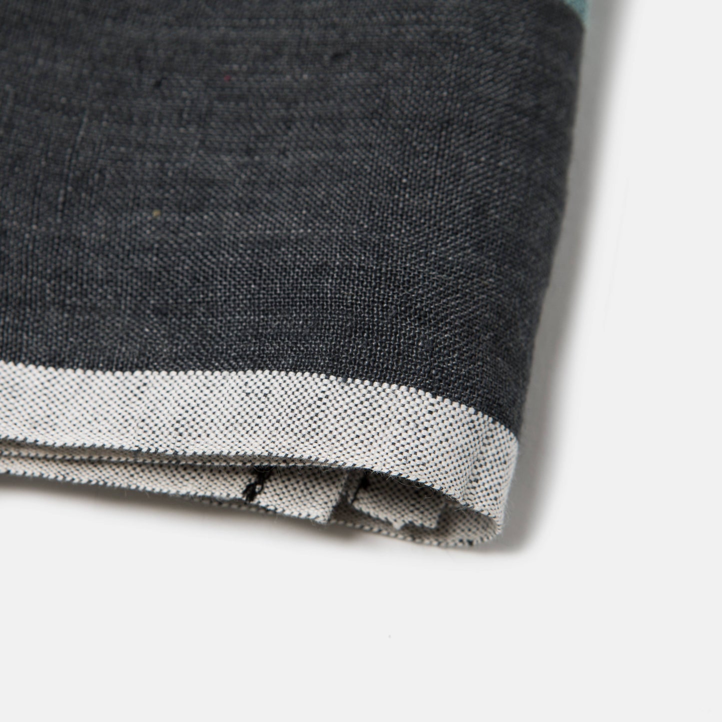 Laundered Linen Charcoal/Aqua Towels 20x30 - Set of 2