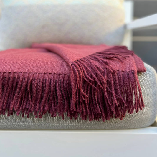 100% Baby Alpaca Throw - Malbec