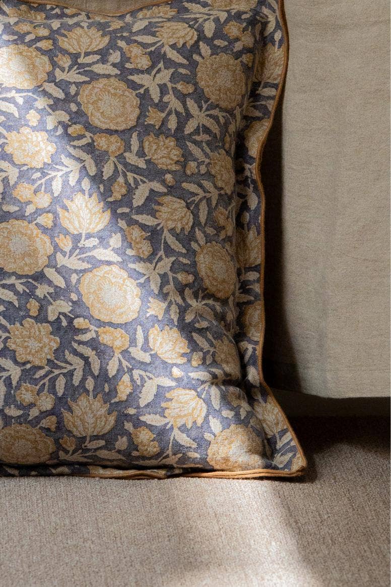Block Print Riva Linen Cushion Cover– Eco-Friendly