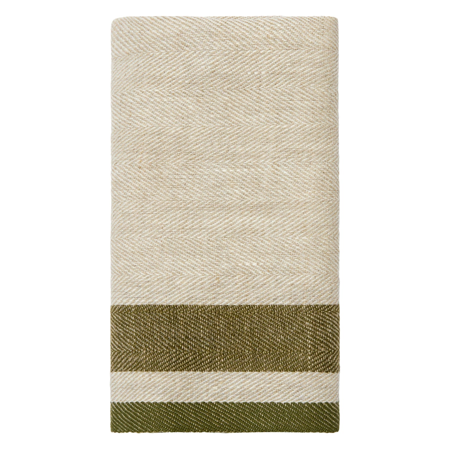 Gordes Natural & Olive Towels 20x30 - Set of 2