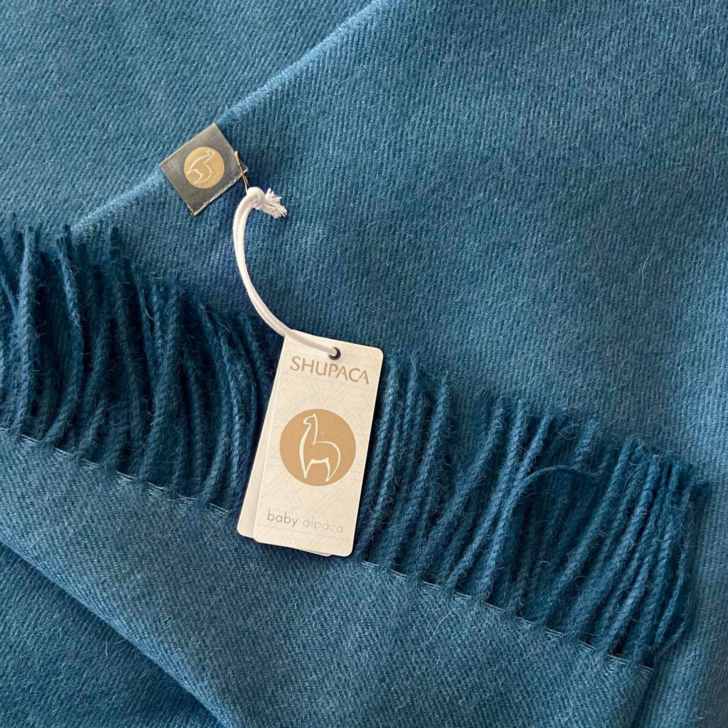 100% Baby Alpaca Throw - Blue Jean