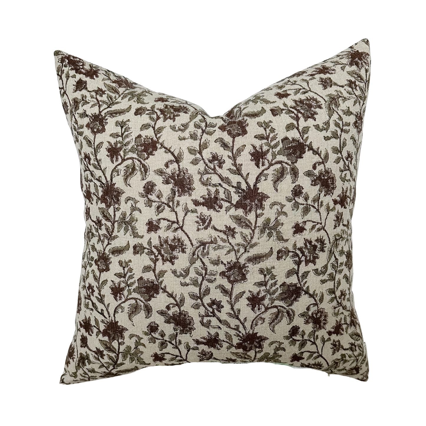 Bridgitt | Deep Rose & Sage Floral Pillow