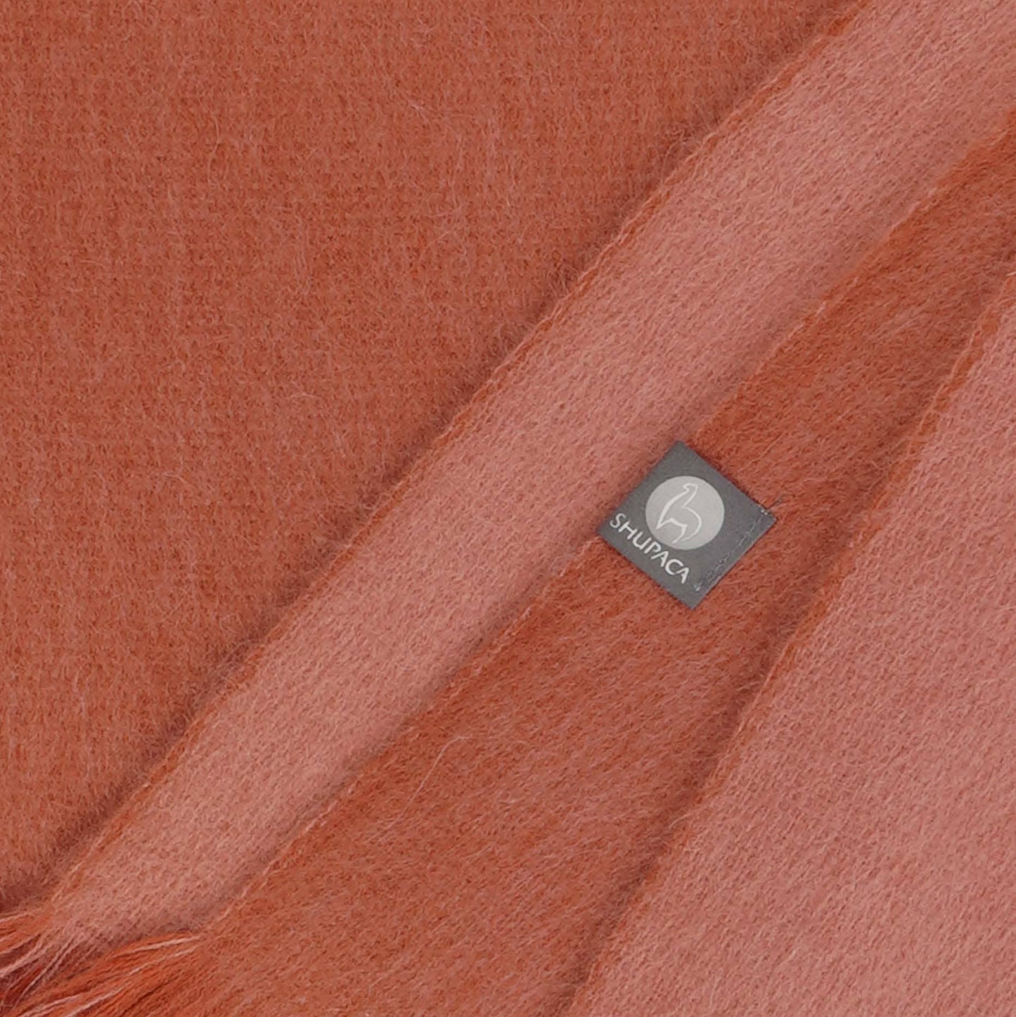 Alpaca Double Sided Throw - Rusted Coral