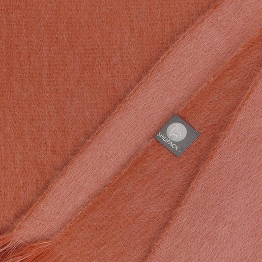 Alpaca Double Sided Throw - Rusted Coral