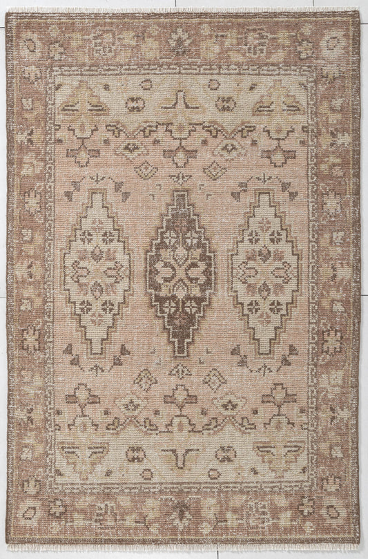 Palace Triple Diamond Bisque Area Rug