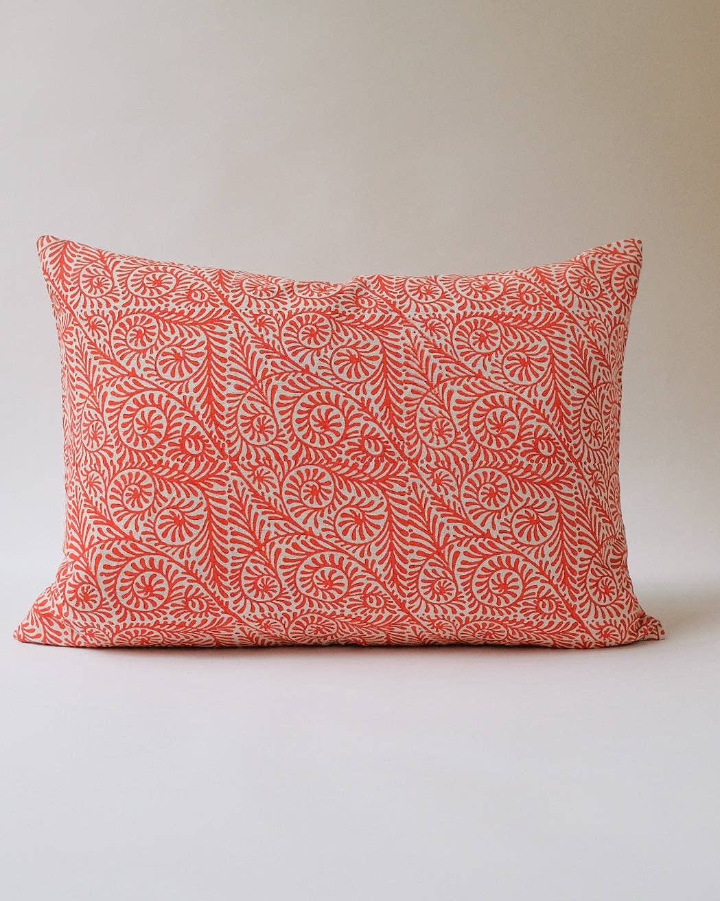 Madhu - Hand Block-printed Linen Pillow (Rojo)