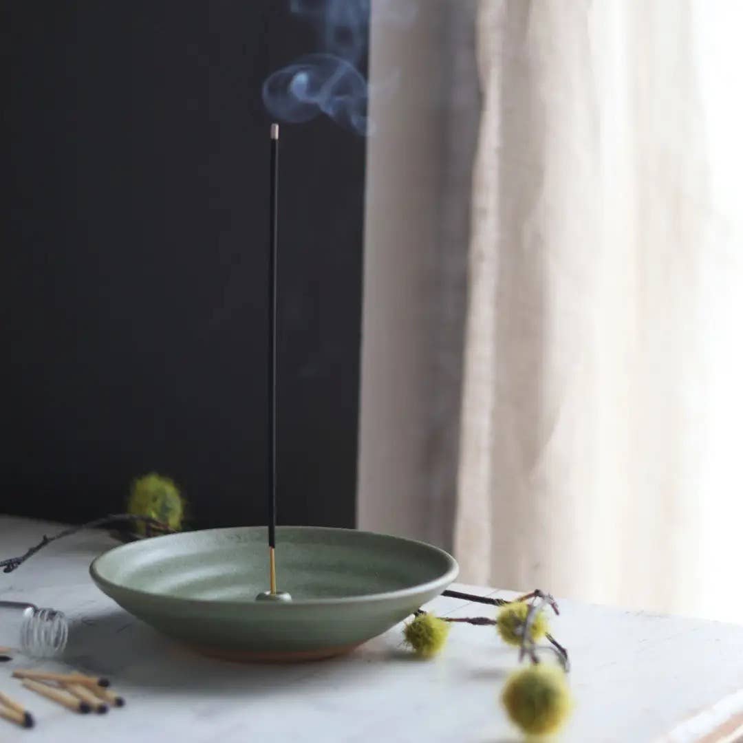 Incense Burner in Moss Green