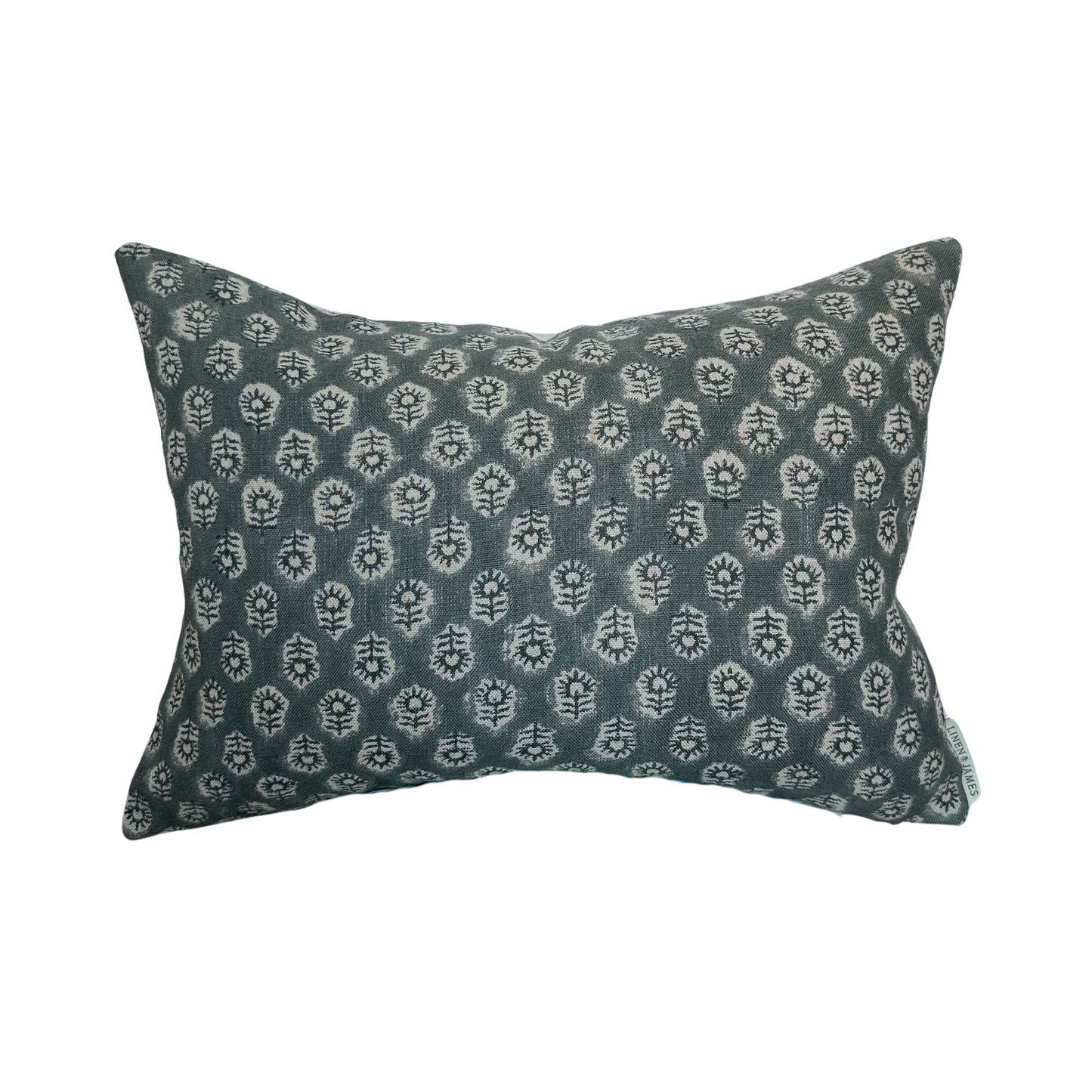 Bailey | Navy Blue Floral Handblock Pillow