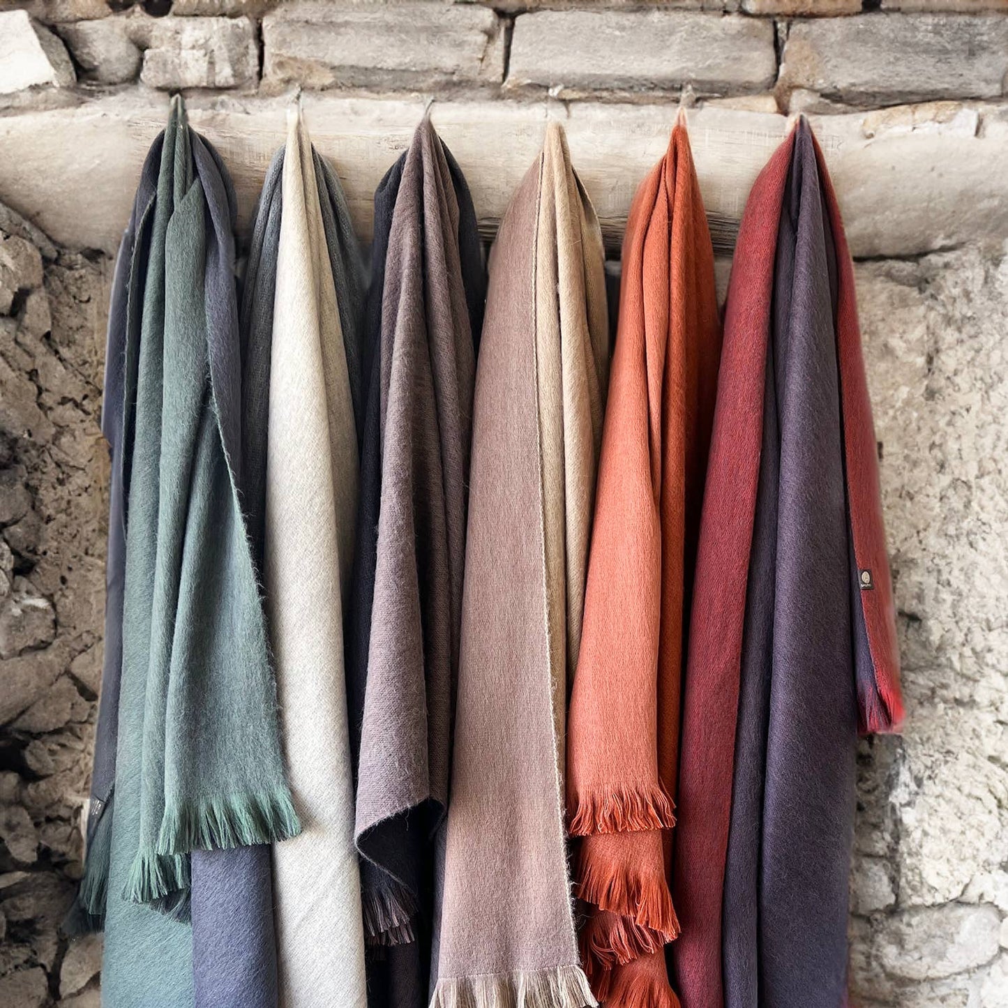 Alpaca Double Sided Throw - Rusted Coral