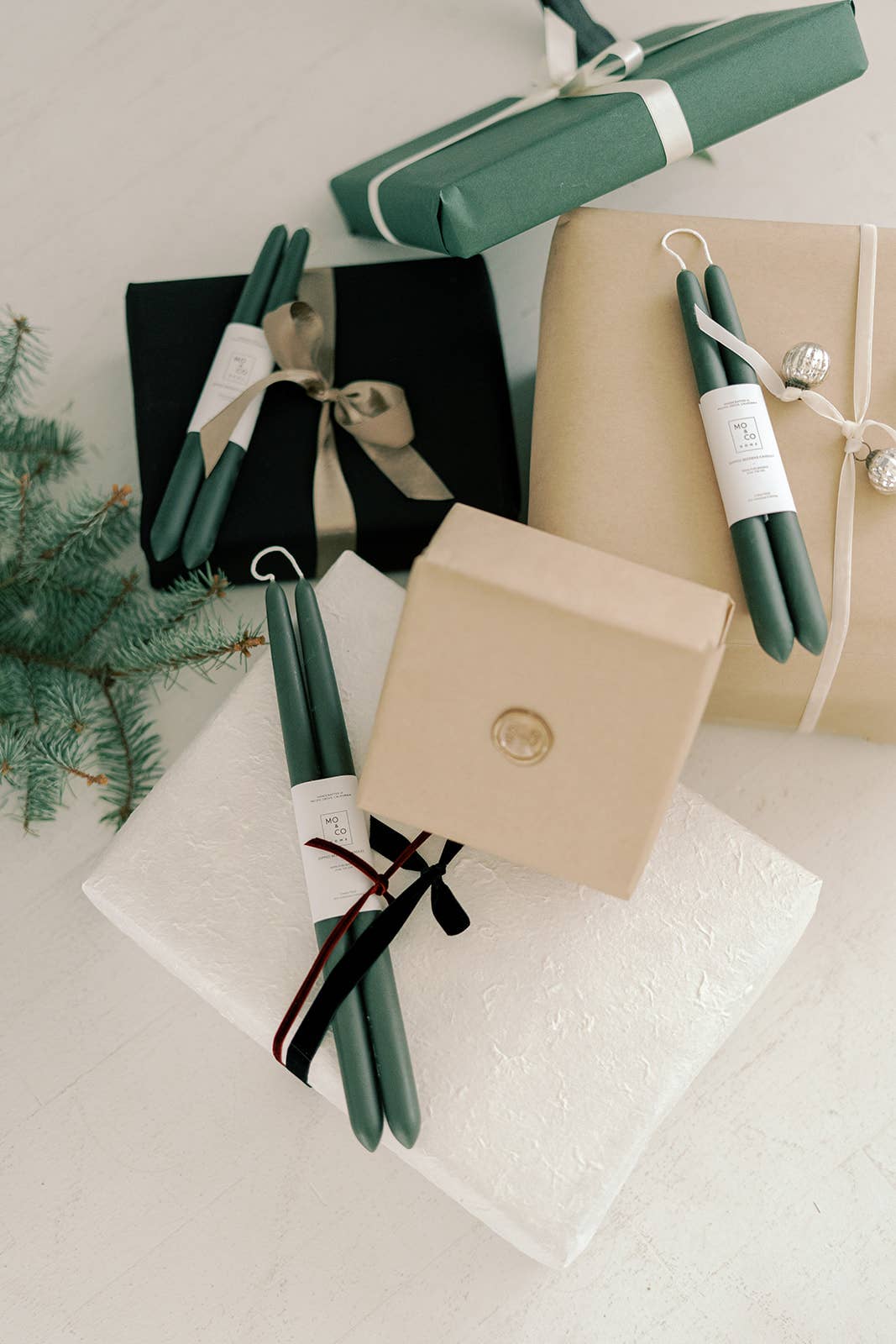 Forest Green | Dipped Beeswax Taper Candles | All Natural