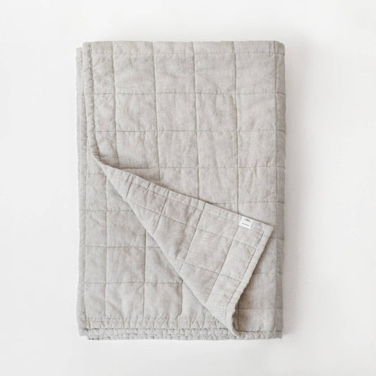 Melange Linen Quilted Blanket- Queen