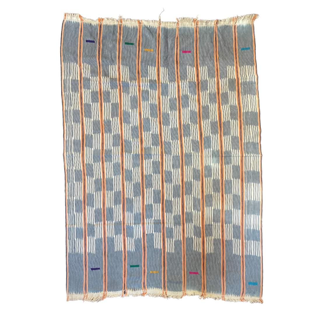African Vintage Ikat Denim Textile 49